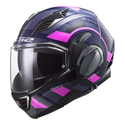 CASCO ABATIBLE LS2 VALIANT II VELUM AZL MATE/ROS FLUO FF900