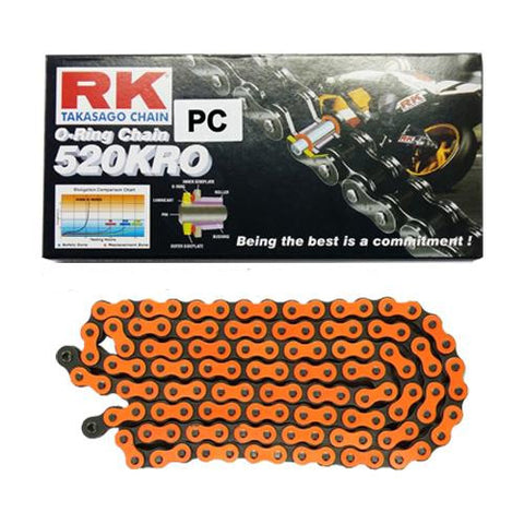 CADENA 520KLO2 -120 O RING NARANJA RK