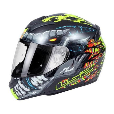 CASCO CERRADO LS2 FLY DEMON NGO MATE/AMA FLUO FF352