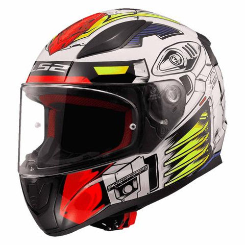 CASCO CERRADO LS2 RAPID ROBOT BCO/AZL FF353