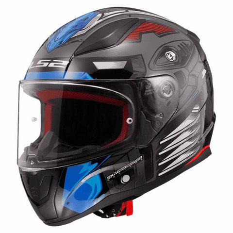 CASCO CERRADO LS2 RAPID ROBOT GRS/ROJ FF353