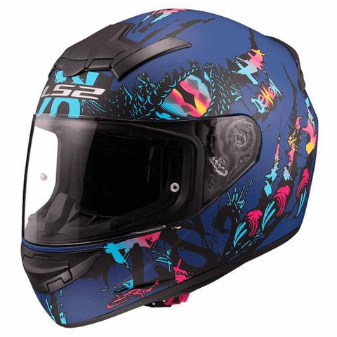 CASCO CERRADO LS2 ROOKIE DEMON AZL/NGO/MATE FF352