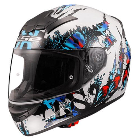 CASCO CERRADO LS2 ROOKIE DEMON BCO/AZL FF352