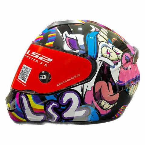 CASCO CERRADO LS2 ROOKIE BUBBLE NGO/AMA/ROJ/AZL FF352