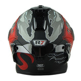CASCO CERRADO R7 RACING ARROW COLMILLOS ROJO MATE