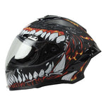 CASCO CERRADO R7 RACING ARROW COLMILLOS NEGRO MATE