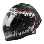 CASCO CERRADO R7 RACING ARROW COLMILLOS NEGRO MATE