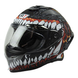 CASCO CERRADO R7 RACING ARROW COLMILLOS NEGRO MATE