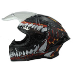 CASCO CERRADO R7 RACING ARROW COLMILLOS NEGRO MATE