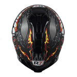 CASCO CERRADO R7 RACING ARROW COLMILLOS NEGRO MATE