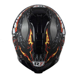 CASCO CERRADO R7 RACING ARROW COLMILLOS NEGRO MATE