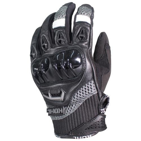 GUANTES VEL GRIS KOHL-204 TEXTIL/PIEL VENTILADO