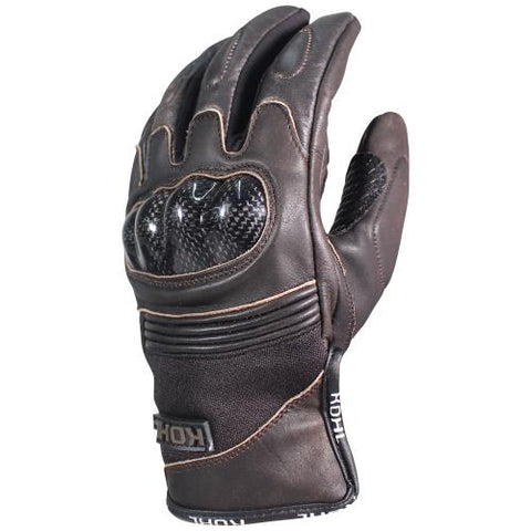 GUANTES VEL CAFE KOHL-205 TEXTIL/PIEL VENTILADO
