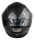 CASCO ABATIBLE R7 RACING ALFA DOBLE MICA DOT GRIS