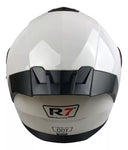 CASCO ABATIBLE R7 RACING ALFA DOBLE MICA DOT BLANCO