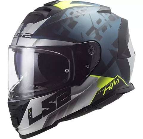 CASCO CERRADO LS2 STORM SPRINTER NGO/PLA/COBALTO FF800
