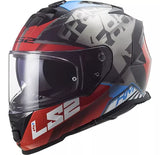 CASCO CERRADO LS2 STORM SPRINTER NGO/ROJ/TITANIUM FF800