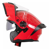 CASCO ABATIBLE R7 RACING ALFA DOBLE MICA DOT ROJO