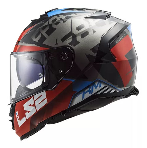 CASCO CERRADO LS2 STORM SPRINTER NGO/ROJ/TITANIUM FF800