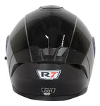 CASCO ABATIBLE R7 RACING ALFA DOBLE MICA DOT NEGRO