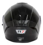 CASCO ABATIBLE R7 RACING ALFA DOBLE MICA DOT NEGRO