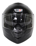 CASCO ABATIBLE R7 RACING ALFA DOBLE MICA DOT NEGRO
