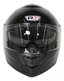 CASCO ABATIBLE R7 RACING ALFA DOBLE MICA DOT NEGRO