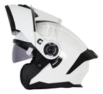 CASCO ABATIBLE R7 RACING ALFA DOBLE MICA DOT BLANCO