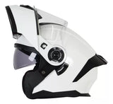 CASCO ABATIBLE R7 RACING ALFA DOBLE MICA DOT BLANCO