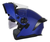 CASCO ABATIBLE R7 RACING ALFA DOBLE MICA DOT AZUL MATE