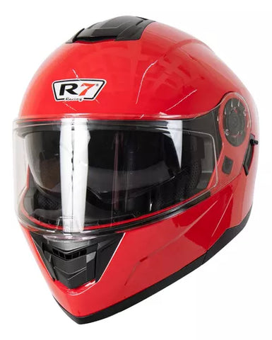 CASCO ABATIBLE R7 RACING ALFA DOBLE MICA DOT ROJO