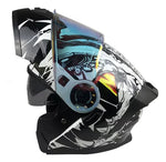CASCO ABATIBLE R7 RACING ALFA DOBLE MICA DOT WIZARD