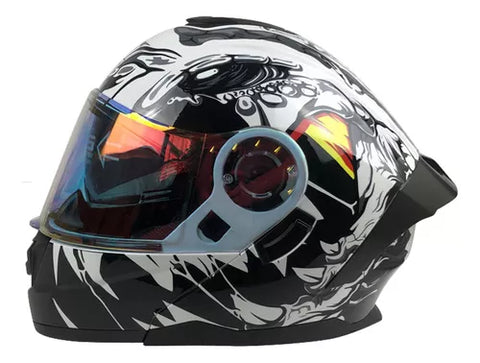 CASCO ABATIBLE R7 RACING ALFA DOBLE MICA DOT WIZARD