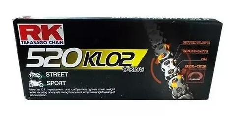 CADENA 520KLO2 -120 O RING AMARILLO FLUO RK