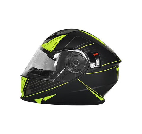 Casco Abatible R7 RACING EXPERT YM-927 Negro/Mate/Ama Fluo