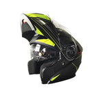 Casco Abatible R7 RACING EXPERT YM-927 Negro/Mate/Ama Fluo