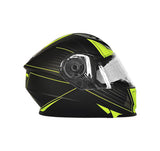 Casco Abatible R7 RACING EXPERT YM-927 Negro/Mate/Ama Fluo