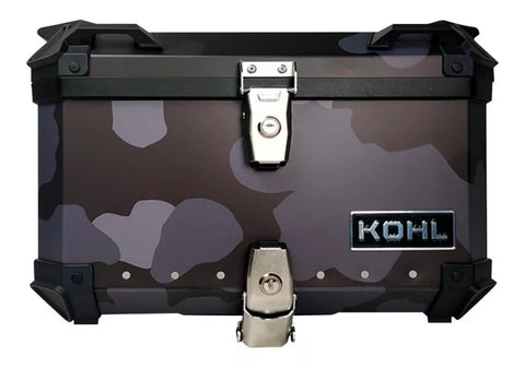 BAUL TRASERO MOTOCICLETA KOHL KH5N ALUMINIO NGO/GRS/CAMO 50 LTS