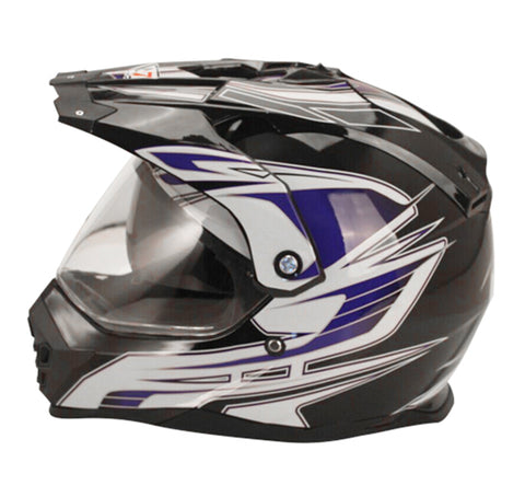 CASCO CERRADO R7 RACING MD-901 DOBLE MICA DOT CROSS