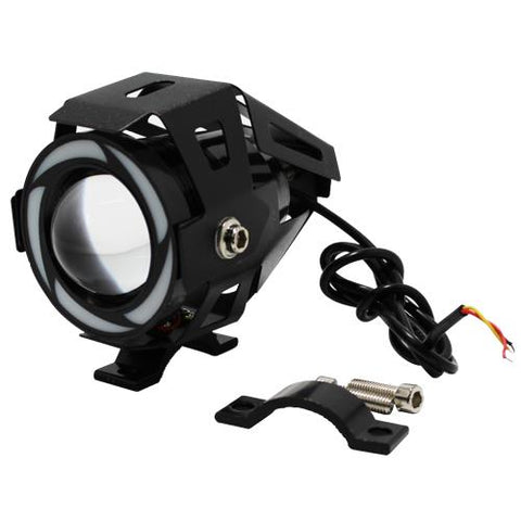 FARO DELAN AUXILIAR LED NEGRO ALTA/BAJA/STROBO /OJO ANGEL AZUL/ANGEL DEMON/LED CREE PROMOTO