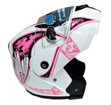 CASCO ABATIBLE R7 RACING MD-903 DOBLE MICA BCO/ROS