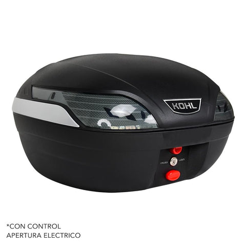 BAUL TRASERO MOTOCICLETA KOHL NGO/CARBON C/CONTROL APERTURA ELECTRICO 48 LTS