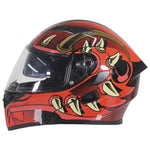 CASCO ABATIBLE R7 RACING UNSCARRED SPIKE DOBLE MICA DOT ROJ/NGO