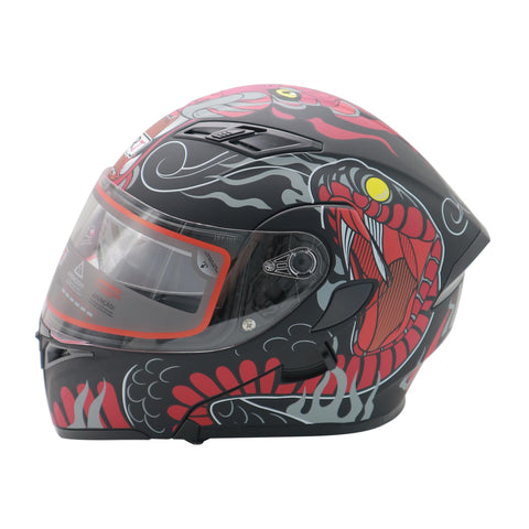 CASCO ABATIBLE R7 RACING UNSCARRED SNAKE DOBLE MICA DOT NGO/ROJ/GRS/MATE