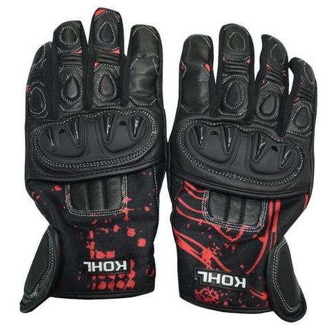GUANTES  KOHL-132 ROJO PIEL KOHL