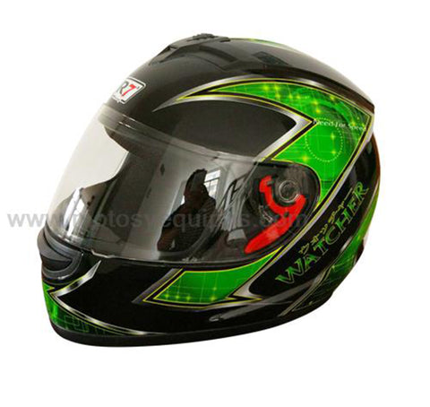 CASCO CERRADO R7 RACING MD-803  NGO/VDE/GRS