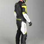 TRAJE 2 PIEZAS DE PIEL CHALLENGER V2 NGO/BCO/AMA