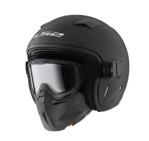 Casco Abierto LS2 Brutus Solid Negro Mate OF539