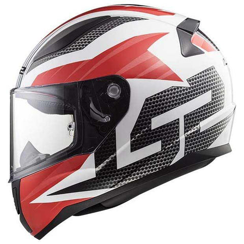 CASCO CERRADO LS2 RAPID GRID BCO/ROJ FF353