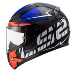 CASCO CERRADO LS2 RAPID CROMO AZL/NJA FLUO/MATE FF353